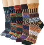 Chalier Fashion 5 Pairs Womens Wool Socks Winter Warm Socks Gifts for Women