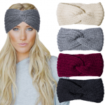 Chalier 4 Pcs Warm Winter Headbands for Women Cable Crochet Turban Ear Warmer Headband Gifts