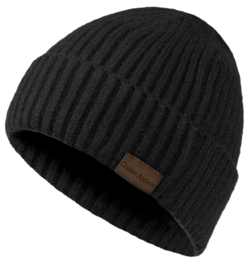 Chalier Apparel Men's Winter Fleece Lined Skull Knit Hat with Stretch for Warmth